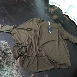 Off the Shoulder Olive top